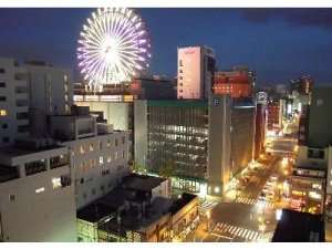 Hotel facade at night